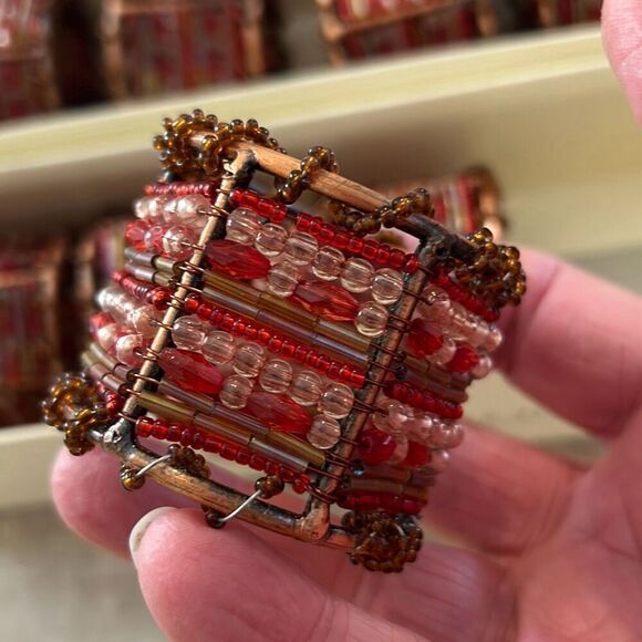 PIER ONE 8 Moroccan Beaded Napkin Rings - Picture 2 of 6
